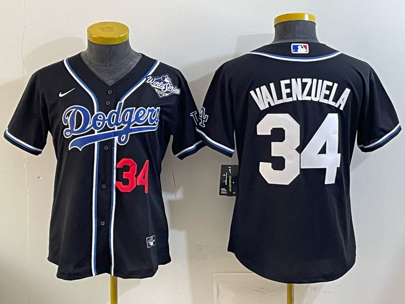 Youth Nike 2026 Los Angeles Dodgers #34 Valenzuela Black Game MLB Jersey 06->youth mlb jersey->Youth Jersey